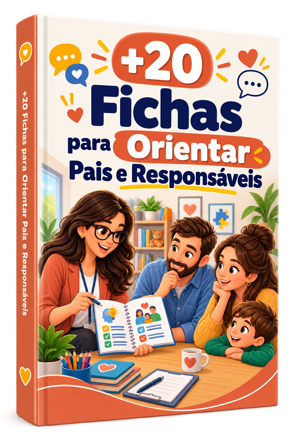 Capa do bônus 02: +20 Fichas para Orientar Pais e Responsáveis