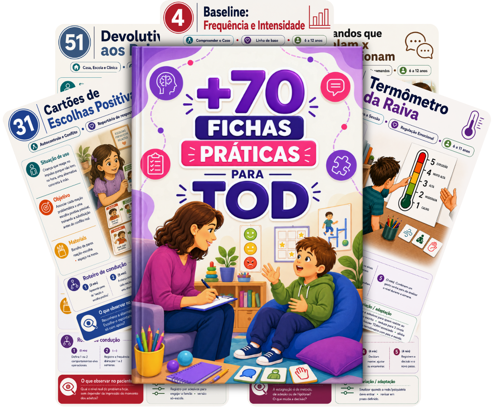 Kit TOD na prática clínica com páginas internas das fichas